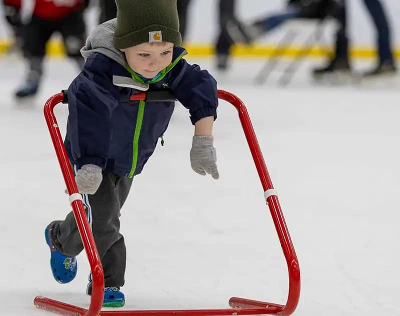 Young Boy Learning to Skate